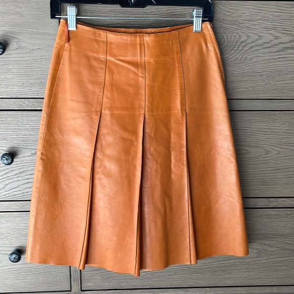 Prada Dresses & Skirts - Prada leather, pleated skirt.